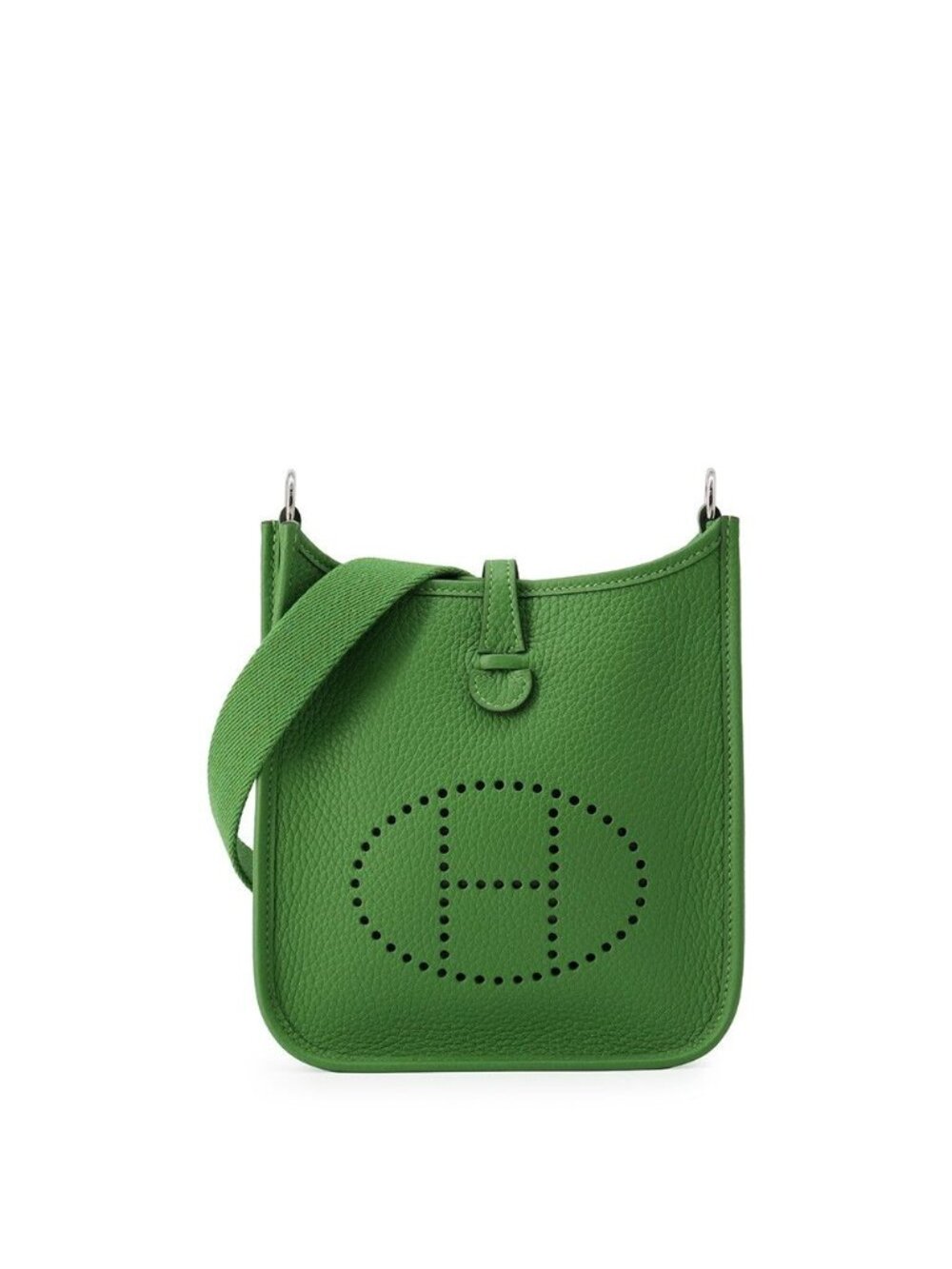 Hermes Shoulder Bag Evelyne TPM 111 Amazon Vert Yucca Silver Taurillon Clemence